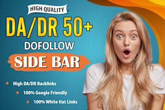 make sidebar blogroll high da DR 50 plus homepage permanent dofollow seo links