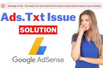 fix google adsense ads txt missing error problem wix shopify wordpress site