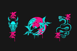 create japanese streetwear style for t shirt, logo