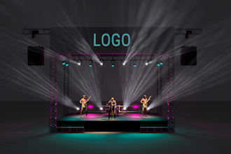 design 3d stage lighting plot, technical drawings for event