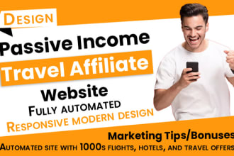 design passive income travel affiliate website