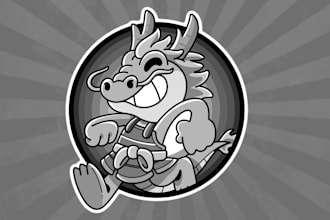 design vintage retro character with 30s rubber hose style