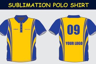 design custom sublimation polo shirts and mockup design