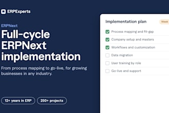 implement erpnext end to end for your business from process mapping to go live