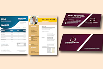 design business card, invoice and resume writing for you