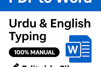 convert PDF or scanned files to word  urdu and english typing expert