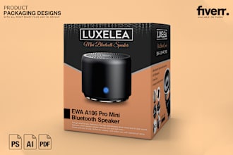 do amazon product box packaging design and label designing