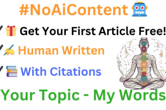 write spiritual, yoga, wellness articles with citations