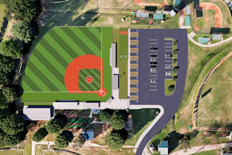 create professional 3d rendering of your baseball field and sports facilities