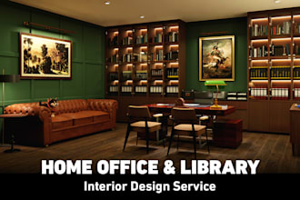do interior design for private home office, library