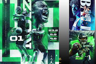 create an eye catchy football, baseball, basketball sport flyer