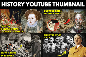 design youtube thumbnail for history documentary channels