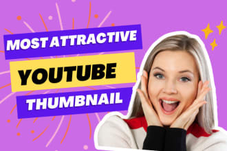draw an eye catchy youtube thumbnail for you in 12 hours