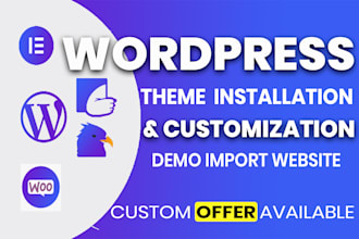 do themeforest wordpress theme installation, customization, demo import website