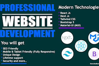 produce stunning responsive custom website using react js