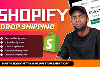 design and redesign 7 figure shopify dropshipping german kuwait spain uae store