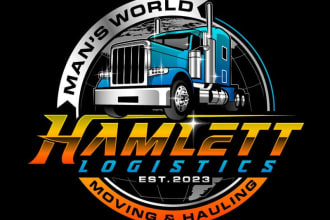 design transport logistic and trucking logo within 24 hours