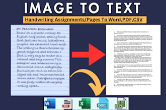 convert handwritten assignment images to text