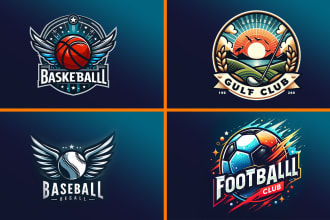 do football, basketball, baseball, golf soccer logo design