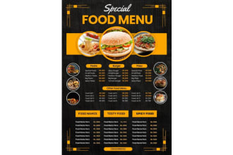 design unique food flyers, business flyers, and brochures