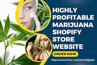 design profitable marijuana shopify store cbd store cannabis store website