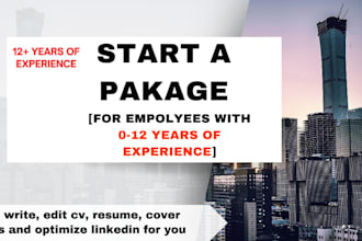 write, edit cv, resume, cover letters and optimize linkedin