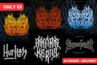 make black, slam, death metal logo for your band or brand