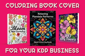 design coloring book cover for amazon KDP