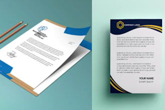design a professional letterhead with editable word file