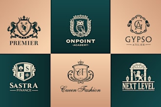 design a custom premium heraldic and luxury vintage logo