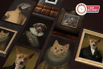 make a custom renaissance pet portrait gift