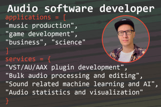 do any kind of audio software development or scripting