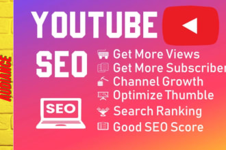 provide elite monthly youtube SEO  service package for organic growth
