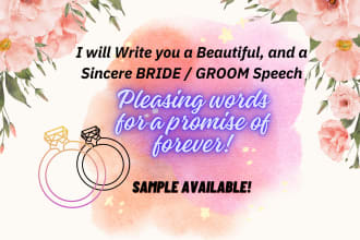 write promising bride and groom speeches