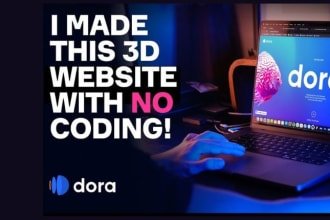 design dora 3d website framer website landing page