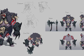 design unique game characters and concept art