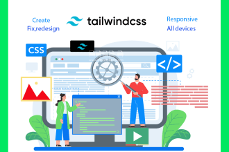 make your tailwind CSS with responsive website fix redesign