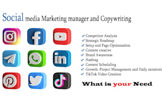 social media marketing manager and copywriting
