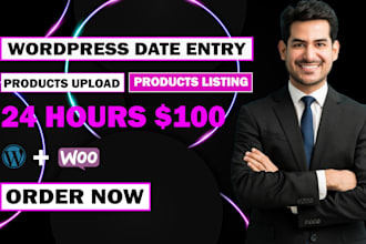 do product upload,list or data entry to your wordpress shopify ecommerce website