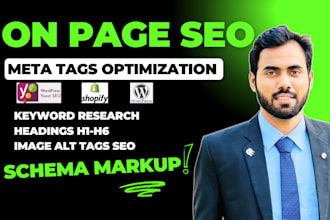 write on page yoast seo meta title, description, image alt tags, schema markup