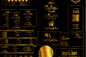 design luxury candle logo  branding business