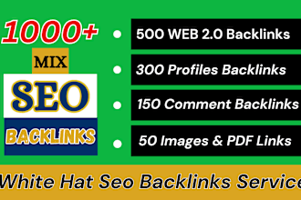 do profile web 2 0 image PDF and article submissions 1000 mix SEO backlinks