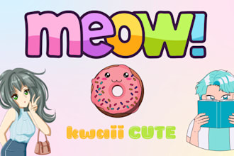 do kawaii logo and cute chibi design