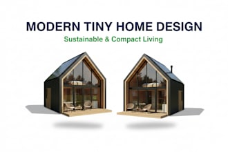 make tiny house 3d model and architectural drawing blueprint