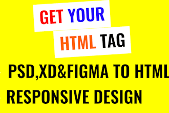 convert figma,xd,psd design to responsive html at low price