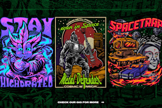 draw premium illustration streetwear t shirt or merch designs for your brand