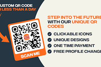 generate and host custom qr code design with logo in 12 hours