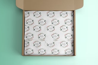 design packaging paper,wrapping tissue paper and stickers