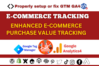 setup or fix google analytics 4, ga4 ecommerce tracking via GTM