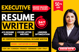 do professional ats resume writing, design resume, CV, cover letter and linkedin